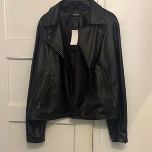 CoffeeShop Black faux Leather Jacket